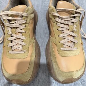 Tan Platform Suede/Leather Dries Van Noten Sneakers